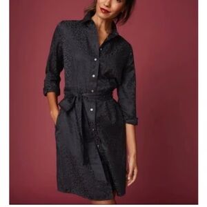 UNTUCKit Anna black leopard button front dress size 8